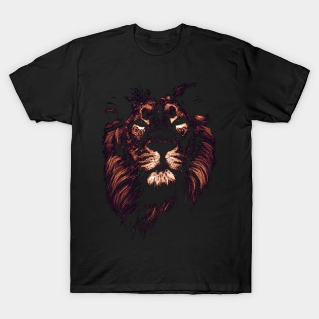 colored lion, indian lion T-Shirt by hottehue